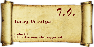 Turay Orsolya névjegykártya